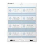 Lichtblauw en wit polka-dot patroonpatroon Sjabloo Etiket (Full Sheet)