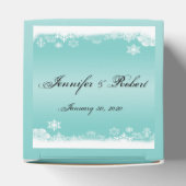 Lichtblauw en wit Sneeuwvlok Bruiloft Favor Box Bedankdoosjes (Bovenkant)