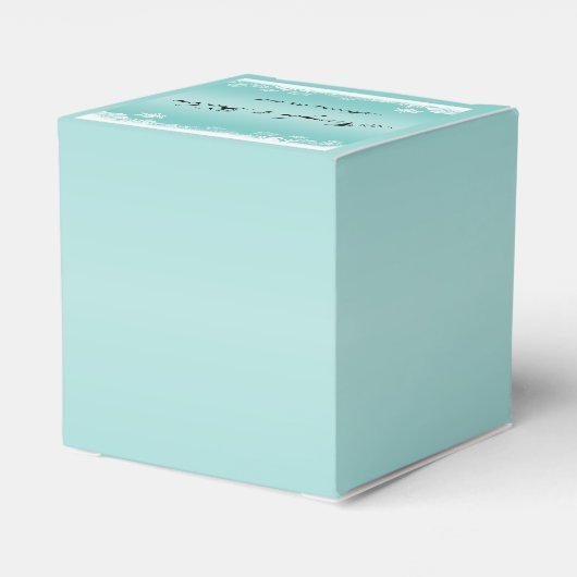 Lichtblauw en wit Sneeuwvlok Bruiloft Favor Box Bedankdoosjes (Achterkant)