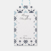 Lichtblauw en Wit Sneeuwvlok Custom Cadeaulabel (Voorkant)