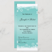 Lichtblauw en wit Sneeuwvlokken Trouwprogramma Programmakaart (Voorkant / Achterkant)