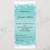 Lichtblauw en wit Sneeuwvlokken Trouwprogramma Programmakaart (Voorkant)