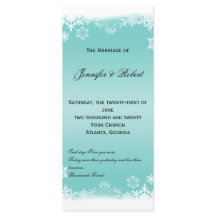 Lichtblauw en wit Sneeuwvlokken Trouwprogramma