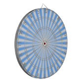Lichtblauw en wit stralen dartbord (Voorkant Links)