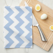Lichtblauw en wit zigzagpatroon theedoek (Quarter Fold)