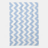 Lichtblauw en wit zigzagpatroon theedoek (Verticaal)
