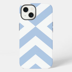 Lichtblauw en witte Chevrons batterijcase iPhone 13 Hoesje
