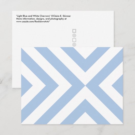 Lichtblauw en witte Chevrons Briefkaart (Voorkant / Achterkant)