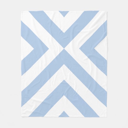 Lichtblauw en witte Chevrons Fleece Deken (Voorkant)