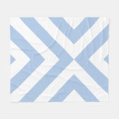 Lichtblauw en witte Chevrons Fleece Deken (Voorkant (Horizontaal))
