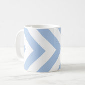 Lichtblauw en witte Chevrons Koffiemok (Voorkant links)