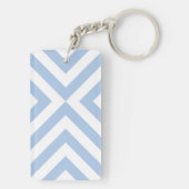 Lichtblauw en witte Chevrons Sleutelhanger (achterkant)