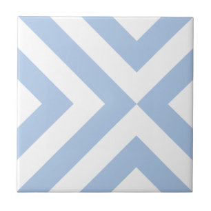 Lichtblauw en witte Chevrons Tegeltje
