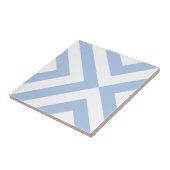 Lichtblauw en witte Chevrons Tegeltje (Zijkant)