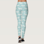 Lichtblauw en witte Dachshund-afdrukLeggings Leggings (Achterkant)