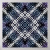 Lichtblauw en Witte Geometrische Rooster Poster (Voorkant)