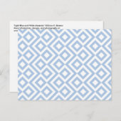 Lichtblauw en witte mander briefkaart (Voorkant / Achterkant)