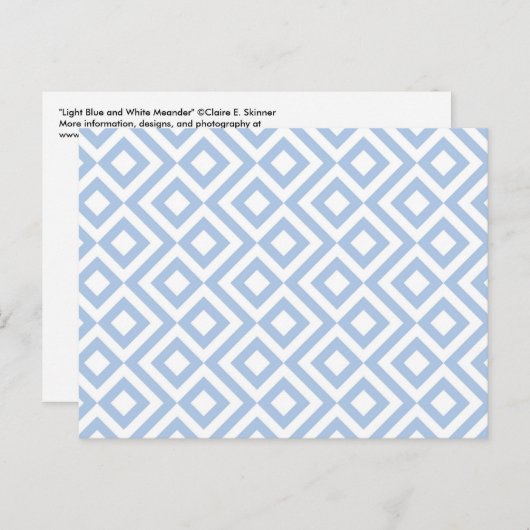 Lichtblauw en witte mander briefkaart (Voorkant / Achterkant)