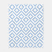 Lichtblauw en witte mander fleece deken (Voorkant)