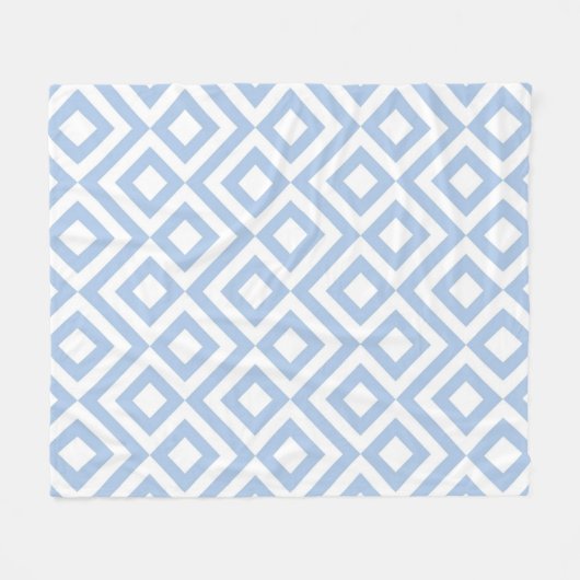 Lichtblauw en witte mander fleece deken (Voorkant (Horizontaal))