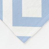 Lichtblauw en witte mander fleece deken (Hoek)