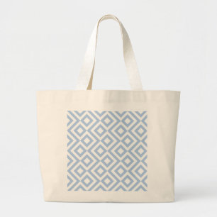 Lichtblauw en witte mander grote tote bag