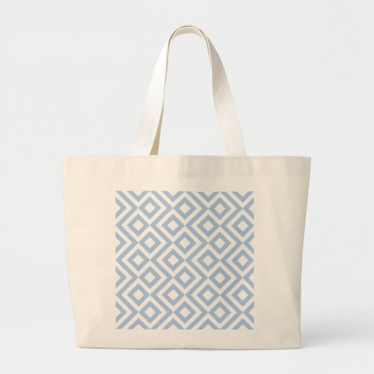 Lichtblauw en witte mander grote tote bag (Voorkant)