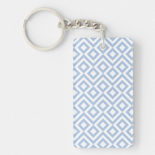 Lichtblauw en witte mander sleutelhanger (Voorkant)