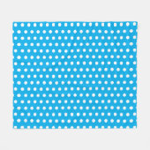 Lichtblauw en witte polka stippen fleece deken (Voorkant (Horizontaal))