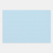 Lichtblauw en witte strepen Chevron Polka Dots Inpakpapier Vel (Voorkant 3)