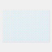 Lichtblauw en witte strepen Chevron Polka Dots Inpakpapier Vel (Voorkant)