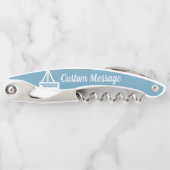 lichtblauw en witte zeilschroef kurkentrekker (Voorkant)