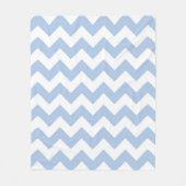 Lichtblauw en witte zigzag fleece deken (Voorkant)