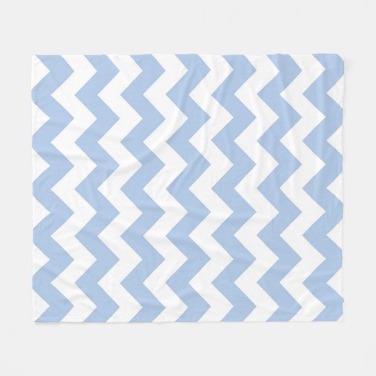 Lichtblauw en witte zigzag fleece deken (Voorkant (Horizontaal))