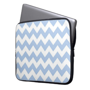 Lichtblauw en witte zigzag laptop sleeve