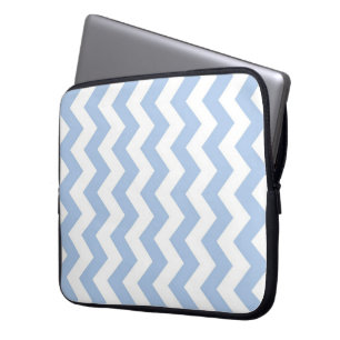 Lichtblauw en witte zigzag laptop sleeve