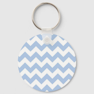 Lichtblauw en witte zigzag sleutelhanger