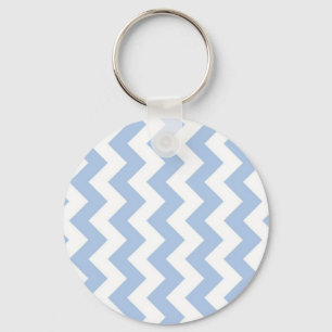Lichtblauw en witte zigzag sleutelhanger