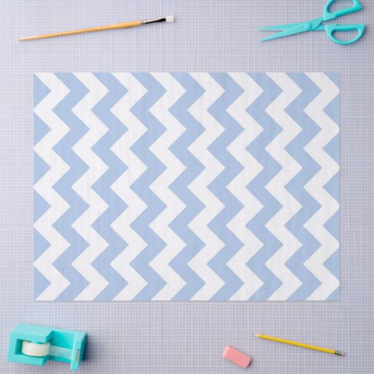 Lichtblauw en witte zigzag tissuepapier (Craft)