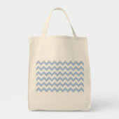 Lichtblauw en witte zigzag tote bag (Voorkant)