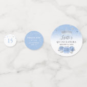 Lichtblauw en Zilver Elegant Foto Confetti (Achterkanten)