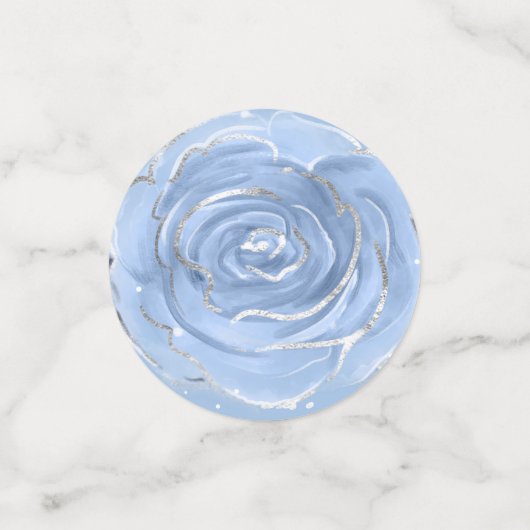 Lichtblauw en Zilver Elegante Foto Confetti (Kleine voorkant)