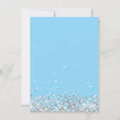 Lichtblauw en Zilver Partij Dank U Kaart (Achterkant)