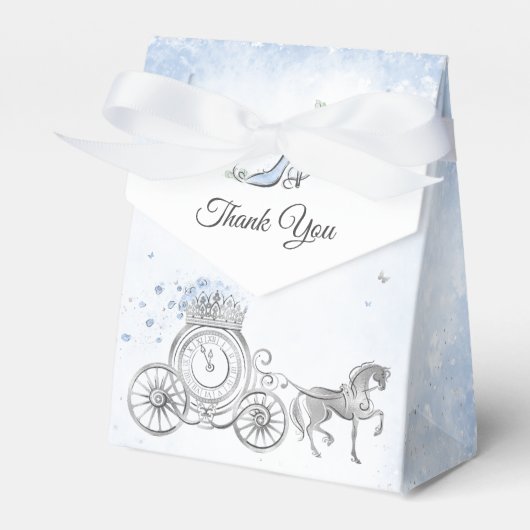 Lichtblauw en Zilver Prinses Verjaardagsfeest Bedankdoosjes (Voorkant Zijde)