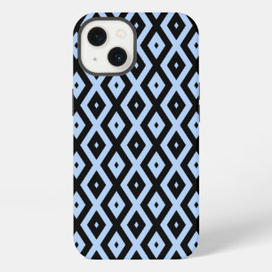 Lichtblauw en zwart diamant patroon Case-Mate iPho iPhone 13 Hoesje
