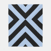 Lichtblauw en zwarte kazen fleece deken (Voorkant)