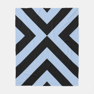 Lichtblauw en zwarte kazen fleece deken