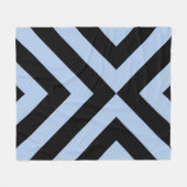 Lichtblauw en zwarte kazen fleece deken (Voorkant (Horizontaal))
