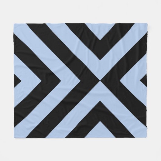 Lichtblauw en zwarte kazen fleece deken (Voorkant (Horizontaal))