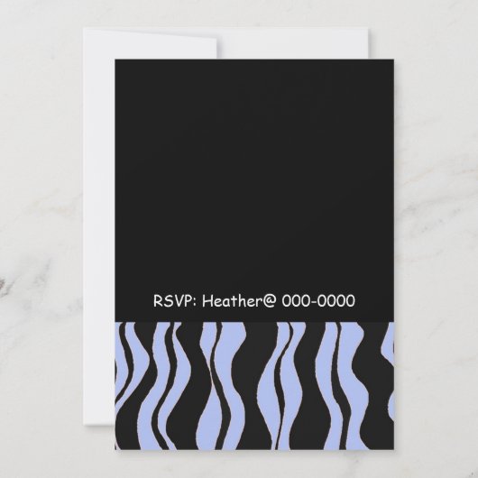 Lichtblauw en zwarte uitnodiging van de Dag van de (Achterkant)